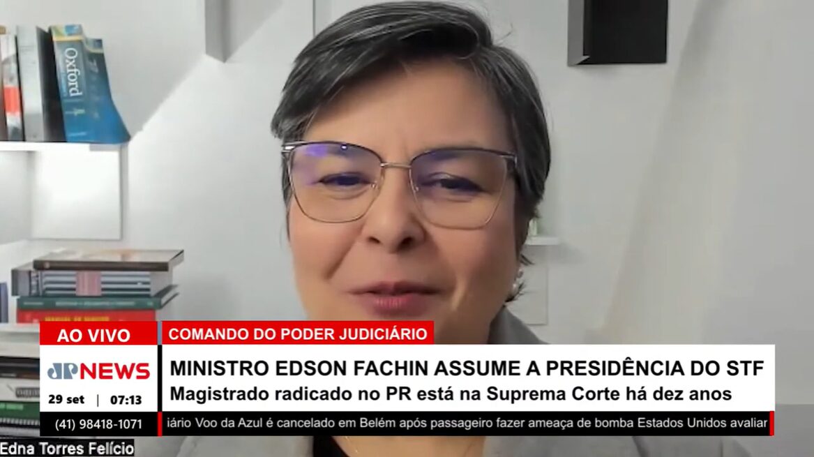 Posse de Edson Fachin no STF analisada por Dra. Edna Torres Felício na RIC Jovem Pan Paraná